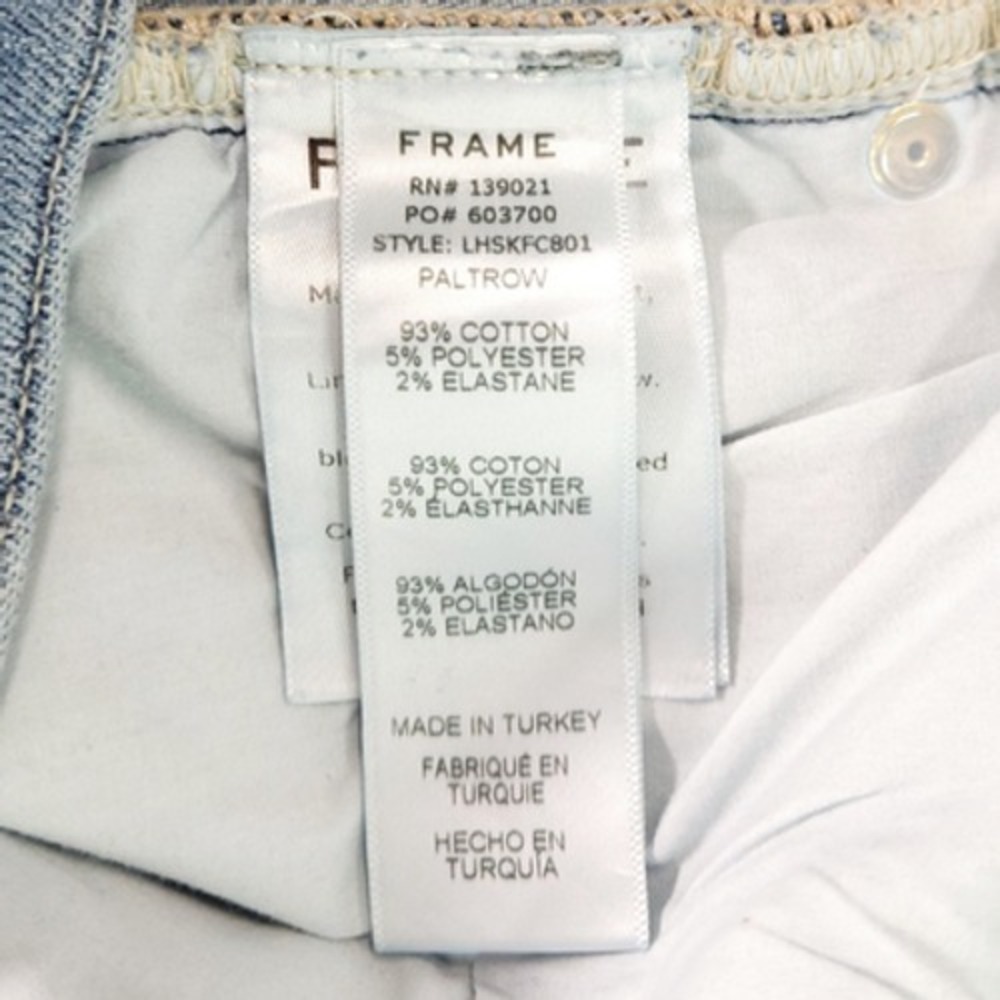 Frame Le High Skinny Jeans Paltrow Mid Rise Crop Raw Hem Light Wash 26x27 - Picture 7 of 9